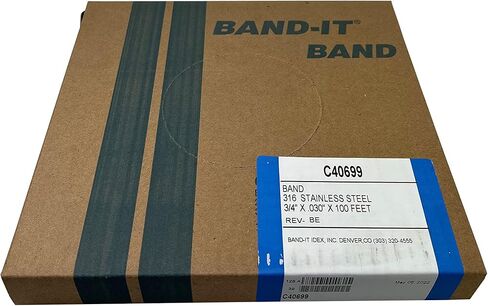 BAND-IT C40499 316 Stainless Steel Uncoated Band, 1/2" Width X 0.030" Thick, 100 Feet Roll in Saudi Arabia