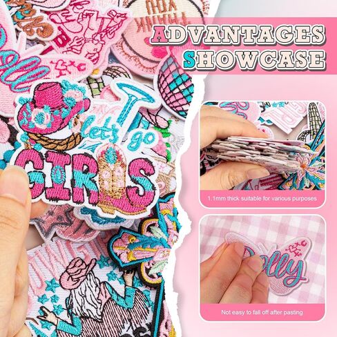 ZIFTY 36Pcs Iron on Patches for Clothes Hawaii Cute Embroidered Patches for Backpacks Applique Aesthetic Stuff for Clothing, Jackets, Jeans, Hats DIY Accessories in Kuwait