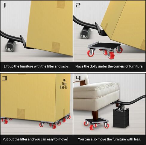 ناقلات الأثاث الثقيلة مع 5 عجلات الأثاث دوللي عجلة قابلة للتدوير لنقل الأثاث مجموعة أدوات المحرك لوحة الصلب الكربوني الثقيلة دوللي الحمولة القصوى 3475 رطل in Kuwait