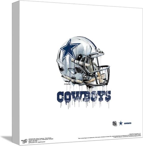 Trends International Gallery Pops NFL Dallas Cowboys - Drip Helmet Wall Art Wall Poster, 12.00" x 12.00", Black Frame Version in Saudi Arabia