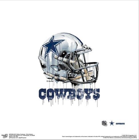 Trends International Gallery Pops NFL Dallas Cowboys - Drip Helmet Wall Art Wall Poster, 12.00" x 12.00", Black Frame Version in Saudi Arabia