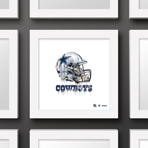 Trends International Gallery Pops NFL Dallas Cowboys - Drip Helmet Wall Art Wall Poster, 12.00" x 12.00", Black Frame Version in Saudi Arabia
