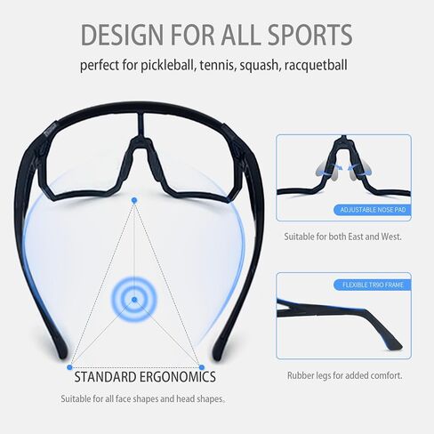 Veilglamlallaw Clear Pickleball Glasses for Women ، Eyewear Protection UV Protection Safety Sunglasses Ansi Z87.1 Anti Fog Scratch Tennis Squash Racquetball Goggles in Kuwait