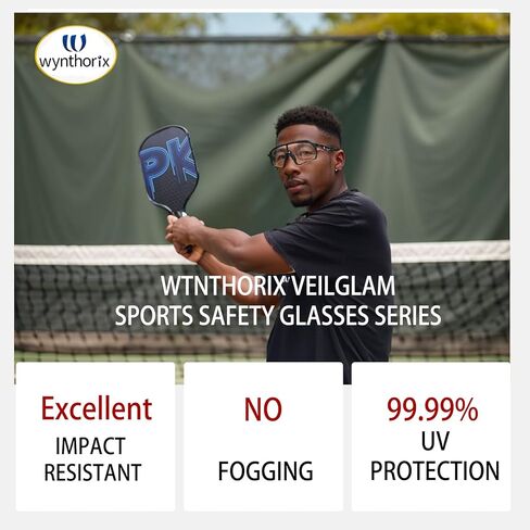 Veilglamlallaw Clear Pickleball Glasses for Women ، Eyewear Protection UV Protection Safety Sunglasses Ansi Z87.1 Anti Fog Scratch Tennis Squash Racquetball Goggles in Kuwait