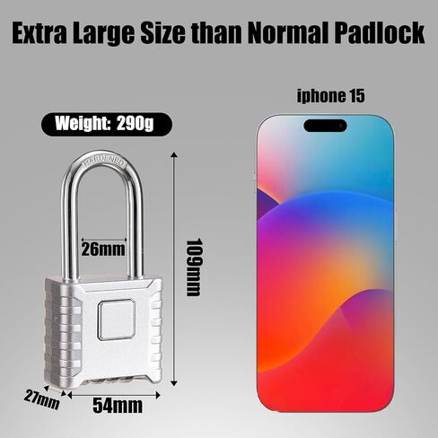1 Pack disecu Heavy Duty 4 Digit Combination Lock, One Touch Unlocking, Anti-Error Feature, High Security Waterproof Large Outdoor Padlock for School Gym Locker, Fence, Gate, Storage Unit (Grey) in Saudi Arabia