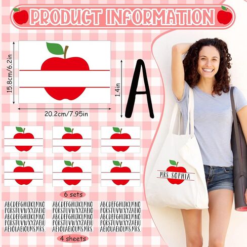 Glenmal 10 Sheets DTF Transfers Teacher Iron on Heat Transfers Custom Teacher Name Letters Stickers Iron on Decals for Teacher Appreciation Tote Bag Backpack Gift Clothing Hats DIY Crafts in Kuwait