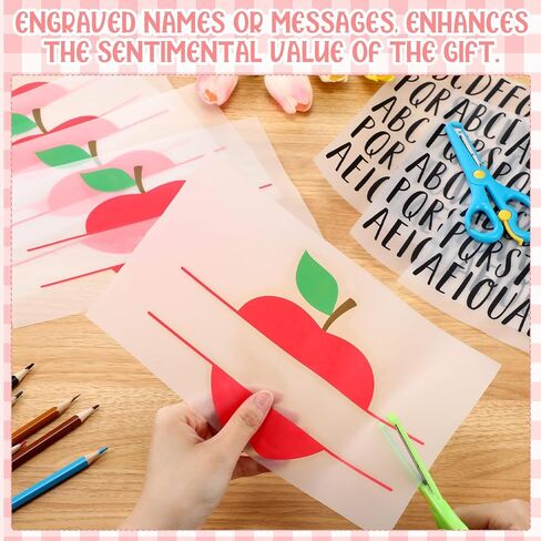Glenmal 10 Sheets DTF Transfers Teacher Iron on Heat Transfers Custom Teacher Name Letters Stickers Iron on Decals for Teacher Appreciation Tote Bag Backpack Gift Clothing Hats DIY Crafts in Kuwait