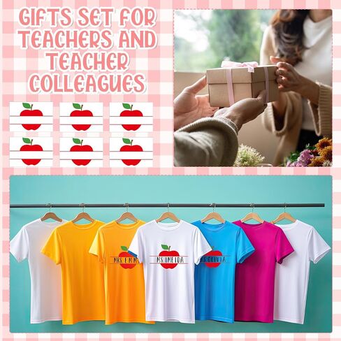 Glenmal 10 Sheets DTF Transfers Teacher Iron on Heat Transfers Custom Teacher Name Letters Stickers Iron on Decals for Teacher Appreciation Tote Bag Backpack Gift Clothing Hats DIY Crafts in Kuwait