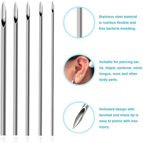 Piercing Clamps 25Pcs Piercing Forceps Septum Forceps Clamps Rounded Slotted Disposable Piercing Clamps for Ear Nose Lip Navel Tongue Septum Belly Piercing Kit Piercing Tools in Saudi Arabia