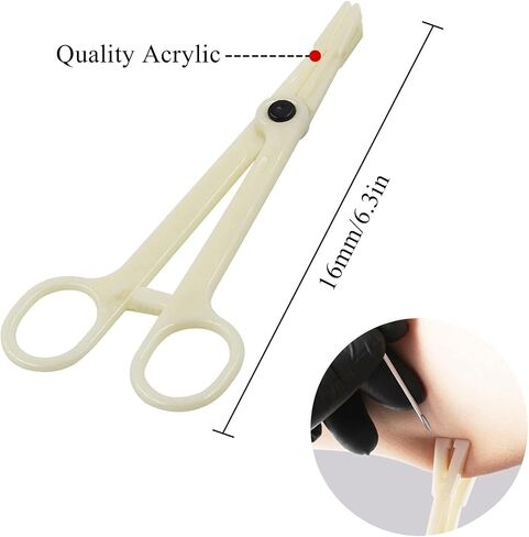Piercing Clamps 25Pcs Piercing Forceps Septum Forceps Clamps Rounded Slotted Disposable Piercing Clamps for Ear Nose Lip Navel Tongue Septum Belly Piercing Kit Piercing Tools in Saudi Arabia