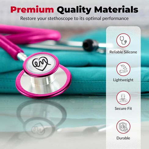 Stethoscope Replacement Part Kit for Littman Stethoscope Classic 3, Cardiology 3 & Cardiology 4 - Fits Classic III, Cardiology III & IV (Black) in Kuwait