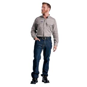 LAPCO FR Modern Jeans for Men, Flame Retardant Work Pants, Relaxed Fit, Low-Rise, Bootcut, Washed Denim, P-INDM95