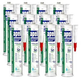 apel CR200 Siliconized Acrylic Sealant and Adhesive – Paintable and Waterproof Caulk Silicone, Perfect Multi Surface Adhesion, White, (24x17.6 fl oz) - 24 Pack