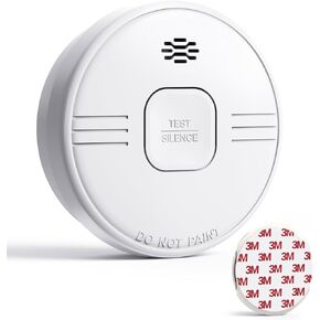 Ecoey Smoke Detector 10 Year Battery Operated with Photoelectric Sensor, Smoke Detectors with Silence Function & Low Battery Signal, Smoke Alarm for Home, Kitchen and Bedroom, Smoke Detectors 4 Pack