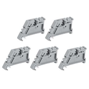 MECCANIXITY DIN Rail Mount Terminal Blocks End Stopper Screw Type Clamp Grey EW/35 Pack of 100