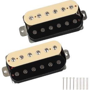LIEKE Electric Guitar Pickup Alnico 2 Humbucker Pickups Double Coil Pickups Set (Black)