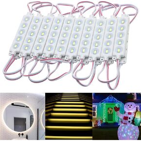 100pcs LED Module DC12V Replacement Lights Inflatables for Christmas Waterproof Led Storefront Lights Window Back Lights for Sign DIY Indoor Outdoor (Blue)