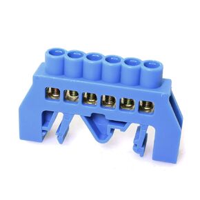 Terminal Block Terminal Bus Bar 8 Positions Screw Brass Terminal Grounding Strip Block DIN Rail Type Bottom Seat