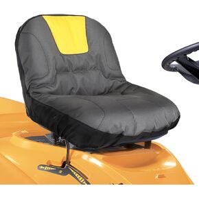 Riding Lawn Mower Seat Cover with Drink Pouch, Heavy Duty 600D Oxford Waterproof Tractor Seat Cover with Back Pocket Fits for John-Deere Kubota Husqvarna for Most Lawnmowers (Gray, Large)
