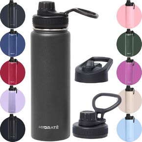 HYDRATE Water Bottle Insulated - Stainless Steel Water Bottles - Reusable Flask with Leak-Proof Design and Convenient Handle - Double Vacuum Insulated Water Bottle