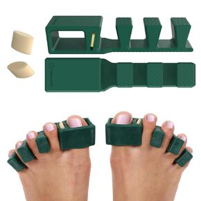 APEX Adjustable Toe Separators - Over 50% Thicker & More Durable - Doctor Recommended - Stretches to Fit - 4 Pack Adjustable Bundle (1 Pair Size S/M & 1 Pair Size Large)