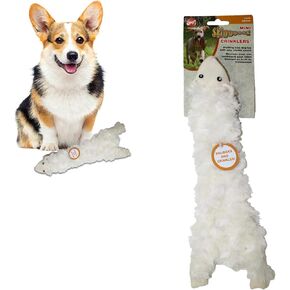 SPOT Skinneeez Crinklers The Stuffless Crinkle Dog Toy with Squeaker For All Dogs Tug-Of-War Toy For Small and Large Breeds Squeak Toy for Dogs -Lamb - Small