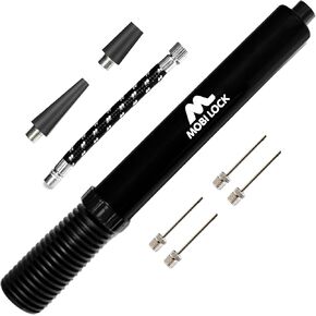 Double Action Pump for Quick and Easy Ball Inflation - Includes 1 Hose, 4 Pump Needles, 1 Presta Valve, and 2 Adapters - by Mobi Lock