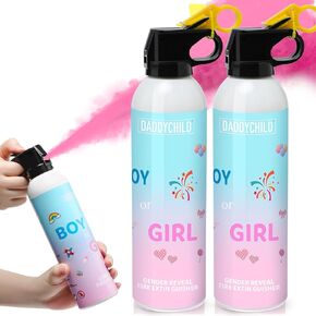 Gender Reveal Fire Extinguisher Color Blasters: 2 Pcs Blue Blaster Only for Baby Boy with Blue Smoke suitable for Gender Reveal Party Decorations (Large Pink Girl)