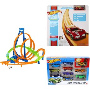 Hot Wheels Toy Car Track Set Action Epic Crash Dash with 1:64 Scale Vehicle & 5 Action Zones, Powered by Motorized Booster