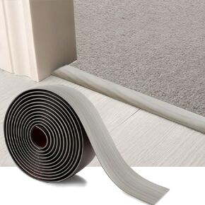 10Ft Floor Transition Strip, SUVEUS Self Adhesive Vinyl Floor Cover Strips, Wood Grain Design Transition Strip for Laminate/Carpet Threshold, Floor Joining Trim, Doorway Cover (Light Brown)