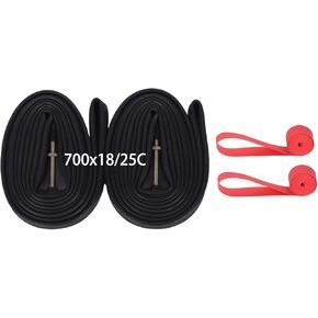 2-Pack 700x35C/43C 700x18/25C 700x25/32C Road Bike Inner Tubes with Tire Levers and Rim Strips, 700C Tube Compatible with 700C Bicycle Tyre Tire