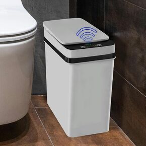 Possolutions - Automatic Trash Can 2.3 Gallon Trash Can Waterproof Motion Sensor Trash Can with Lid Small Garbage Can Touchless Smart Trash Can for Bathroom