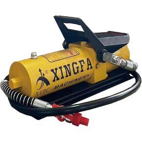 Air Hydraulic Pump 10,000 PSI, 1.7L Reservoir, NPT 3/8" Oil Outlet, NPT 1/4" Inlet, Hydraulic Pump Air Hydraulic Foot Pump, with Air Line Lubricator, Yellow