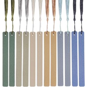 12 Pcs Pastel Leather Bookmarks Colorful Bookmarks Leather Bookmarks for Women Students Teachers Book Lovers Reading Supplies(12colors)