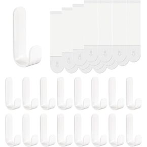 28 Wall Hooks for Hanging Heavy Duty,Removable Self Adhesive Strips Hooks for Walls No Damage for Outdoor, Shower,Bathroom,Towel, Key
