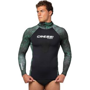 Cressi Adult Camouflage Hooded Rash Guard - Neoprene Padded Chest | Cobia: get the Hunter equipment