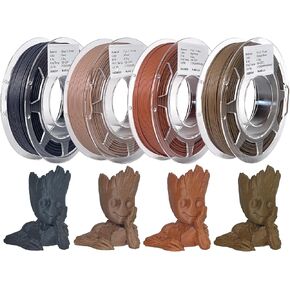 1.75mm Silk 3D Printer Filament Bundle, for Most of FDM Printer,Fast Color Change, (Rainbow S Series - Black Red Yellow/Black Blue Purple/Pink White Black/Red Yellow Blue, 4 x 200g)