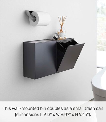 Yamazaki Wall-Mount Storage Bin Home | Plastic | Trash Can, One Size, White in Saudi Arabia