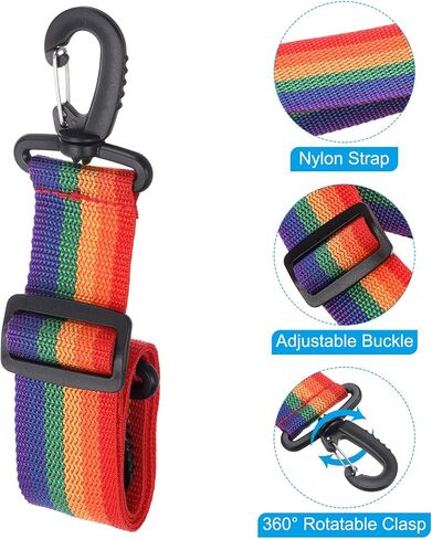 PATIKIL 90cmx3.8cm Roller Skate Leash, 4 Pack Adjustable Ski Boots Carrier Strap for Roller Skates, Ski Boots, Ice Skates, Multicolored in Saudi Arabia