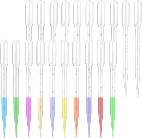 moveland 25Pcs 1ML Pipettes Dropper - Disposable Pipettes Plastic Dropper for Lab Science, Essential Oil, DIY Art, Medicine - Excellent Suction Without Leakage - Universal Pipette Tips in Saudi Arabia