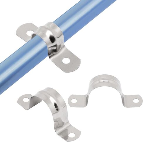 M8 (5/16 Inch) Conduit Clamp 50 Pcs, Stainless Steel 2 Hole Strap U Bracket Rigid Pipe Strap Clamp Fit for 5/16 Inch Pipes OD, U Tube Strap Clamp for Pipe Fixing on Various Surfaces in Kuwait