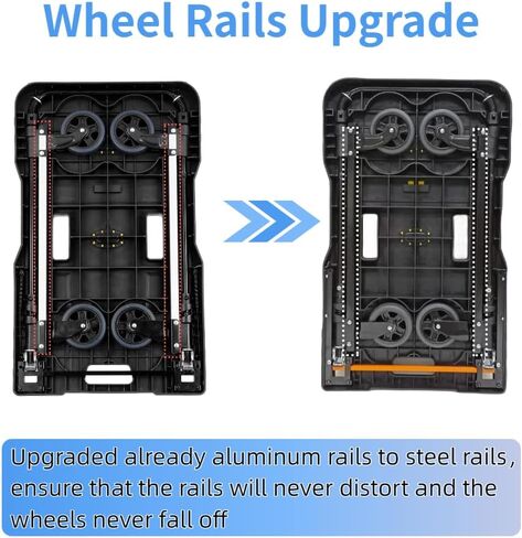 Platform Truck Folding Hand Truck 330 LB Heavy Duty Utility Dolly Flatbed Luggage Push Cart Fully Folded Compact Cart, Portable Trolley with 1 Elastic Ropes, Easy Storage & Lightweight for Moving in Saudi Arabia