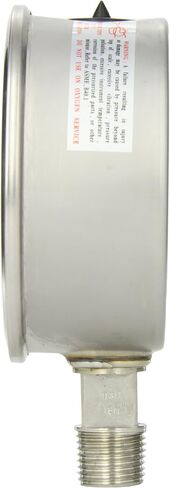 مقياس PIC S301L-402U مقاس 4 بوصات، نطاق 0/10000 رطل لكل بوصة مربعة، حجم اتصال NPT ذكر 1/2 بوصة، مقياس ضغط مملوء بالغليسيرين بمقياس واحد في الأسفل مع علبة من الفولاذ المقاوم للصدأ وأجزاء داخلية، إطار من الفولاذ المقاوم للصدأ، وعدسة بولي كربونات in Kuwait