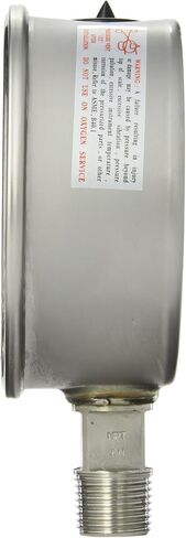 مقياس PIC S301L-402U مقاس 4 بوصات، نطاق 0/10000 رطل لكل بوصة مربعة، حجم اتصال NPT ذكر 1/2 بوصة، مقياس ضغط مملوء بالغليسيرين بمقياس واحد في الأسفل مع علبة من الفولاذ المقاوم للصدأ وأجزاء داخلية، إطار من الفولاذ المقاوم للصدأ، وعدسة بولي كربونات in Kuwait
