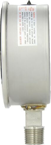 PIC Gauge S301L-402U 4" Dial, 0/10000 psi Range, 1/2" Male NPT Connection Size, Bottom Mount Single Scale Glycerine Filled Pressure Gauge with a Stainless Steel Case and Internals, Stainless Steel Bezel, and Polycarbonate Lens in Kuwait