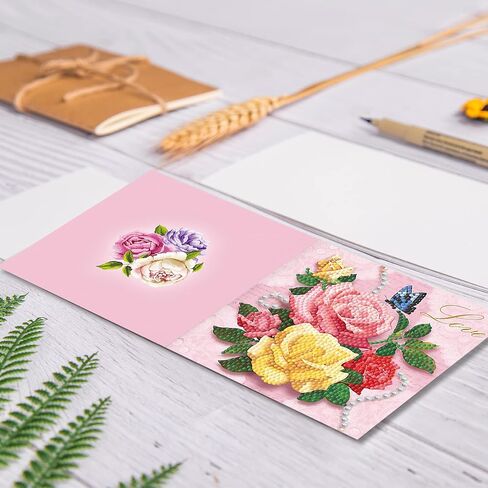 12pcs 5D DIY Diamond Painting Birthday Greeting Card - Rhinestone Embroidery Arts Craft Cards Kits For Birthday Thanksgiving Christmas Crafts Gift in Kuwait