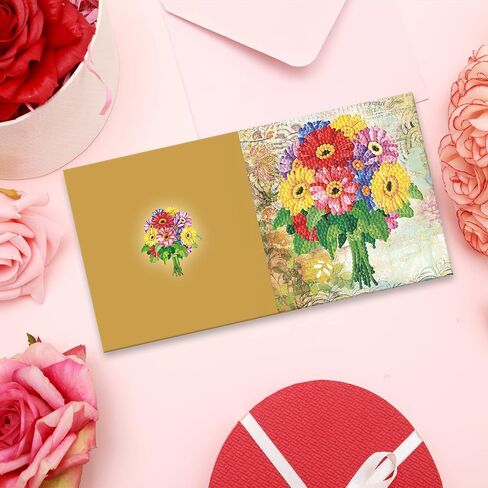 12pcs 5D DIY Diamond Painting Birthday Greeting Card - Rhinestone Embroidery Arts Craft Cards Kits For Birthday Thanksgiving Christmas Crafts Gift in Kuwait