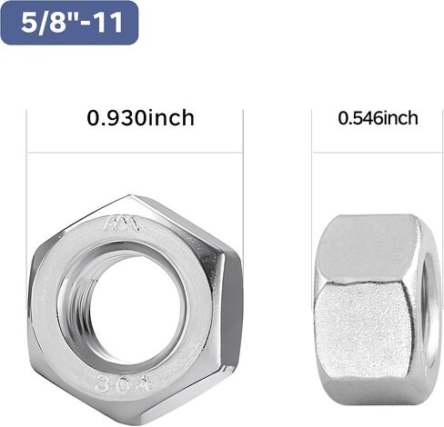 50 Pack 3/8-16 Hex Nuts, Stainless Steel 304 (18-8) Hex Nut, 3/8 Nut Standard Inch Coarse Thread Hex Machine Screw Nuts in Saudi Arabia