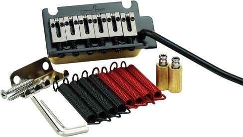 Guyker Guitar Tremolo Bridge with Brass Roller Saddle String Space 10.5mm & Brass Block & Spring and Claw, Pop-In Vibrato Bar, Complete Install Kit for Start ST Electric Guitar(GG-2001, Chrome) in Kuwait