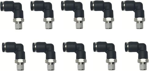 Pneumatic Elbow Push to Connect Fitting 1/8 Inch Tube OD x 1/8 NPT Male Thread,90 Degree Elbow Pneumatic Tube Connector PL1/8-N1(Pack of 10) in Saudi Arabia